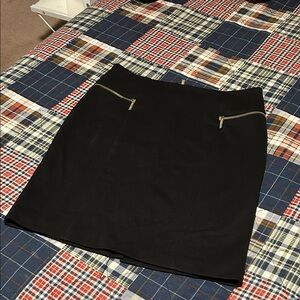 Michael Kors Black Mini Skirt with Gold Accents
